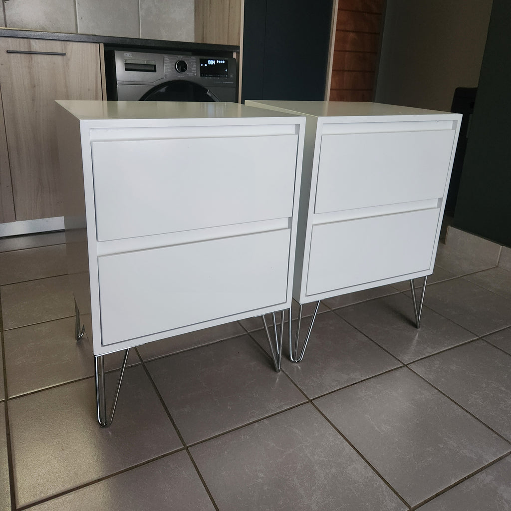 Bedside Pedestals. Silver Legs. R3200 for 2