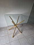 C19 Square Table. Gold Legs
