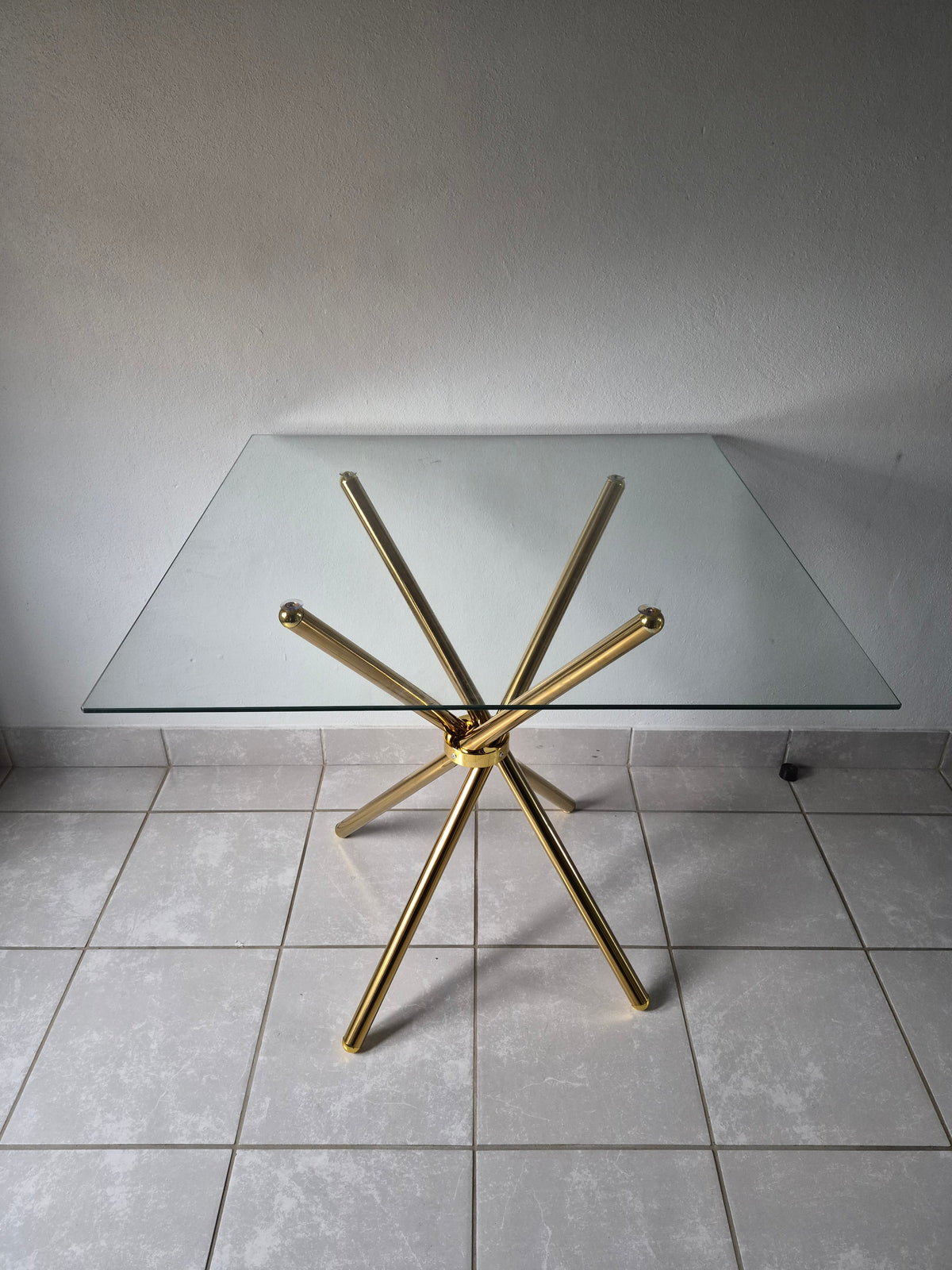 C19 Square Table. Gold Legs