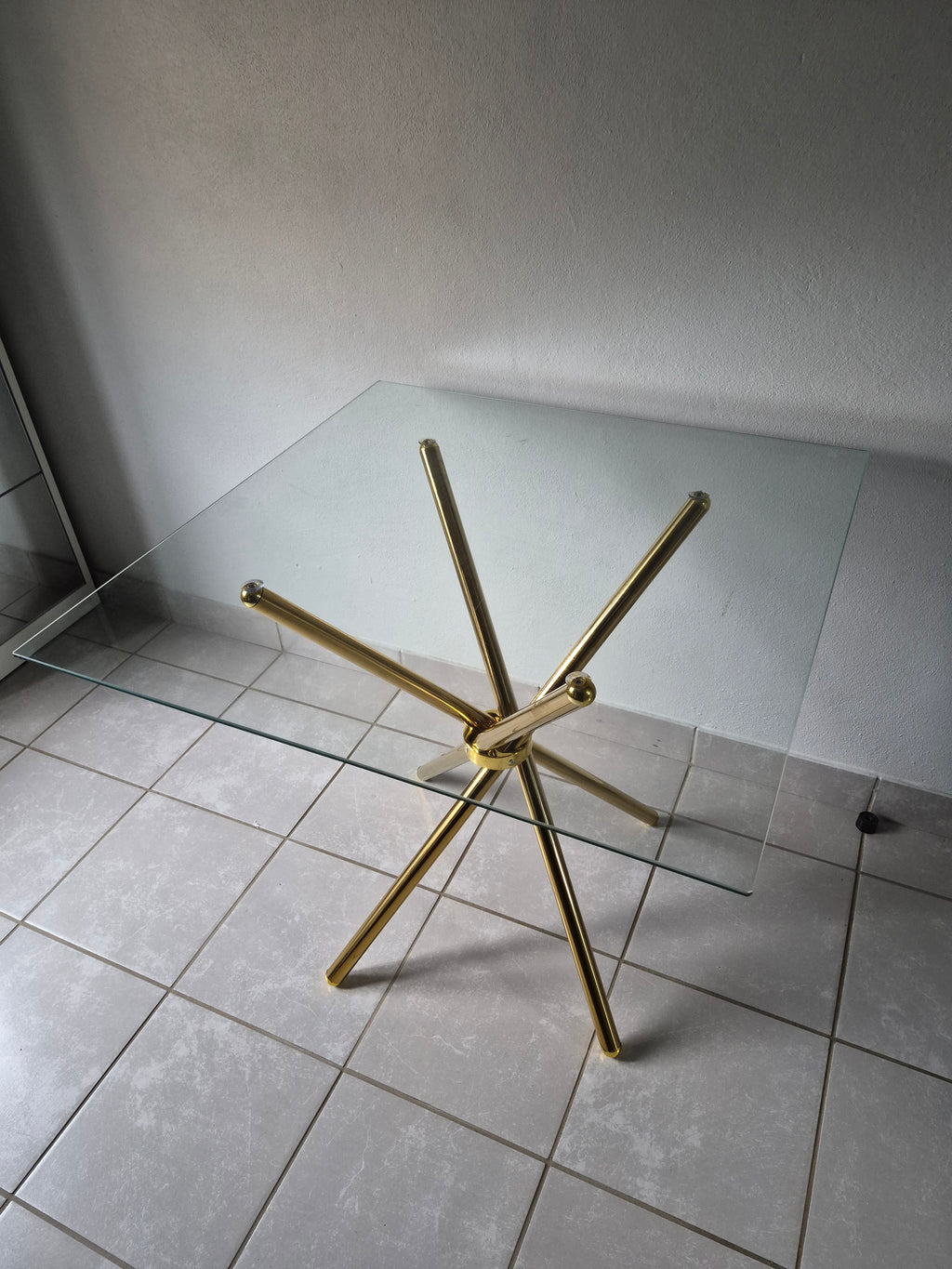 C19 Square Table. Gold Legs