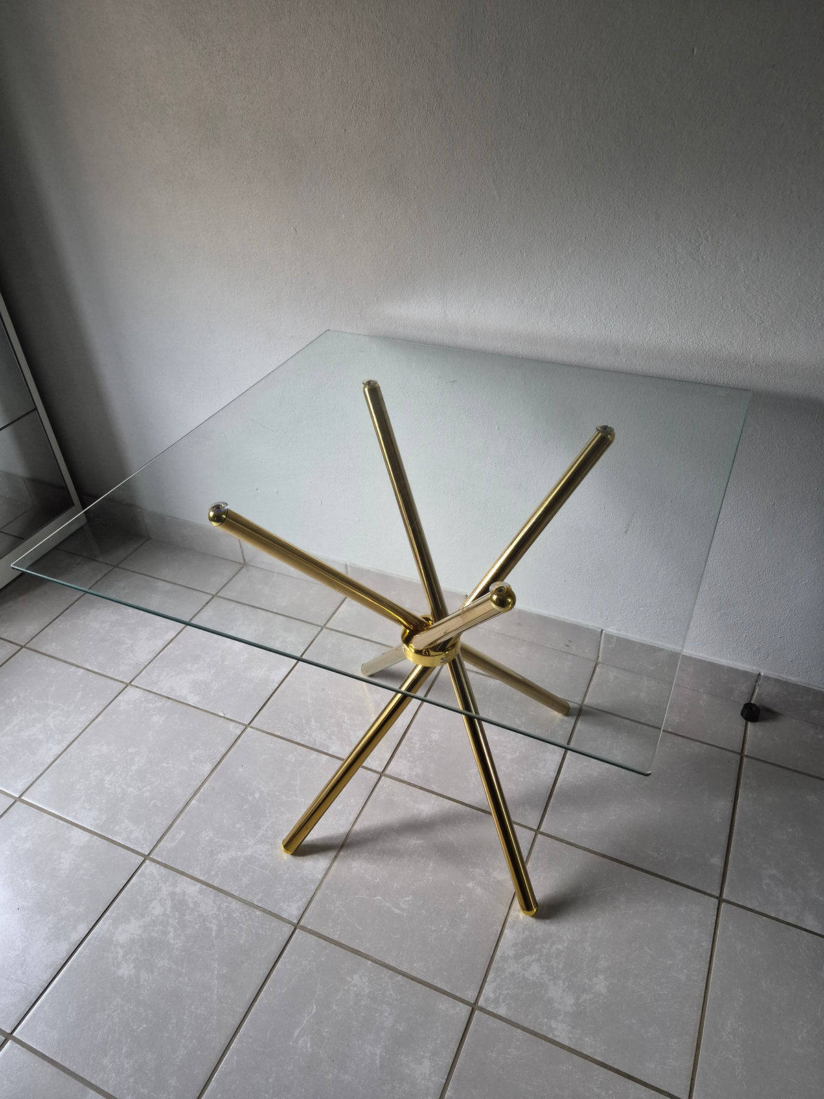 C19 Square Table. Gold Legs
