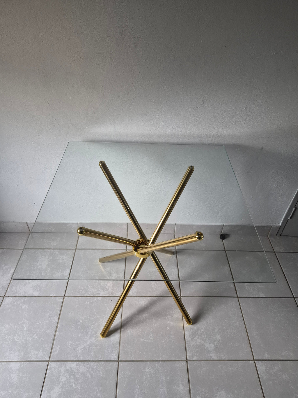 C19 Square Table. Gold Legs