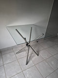 C19 Square Table. Silver Legs