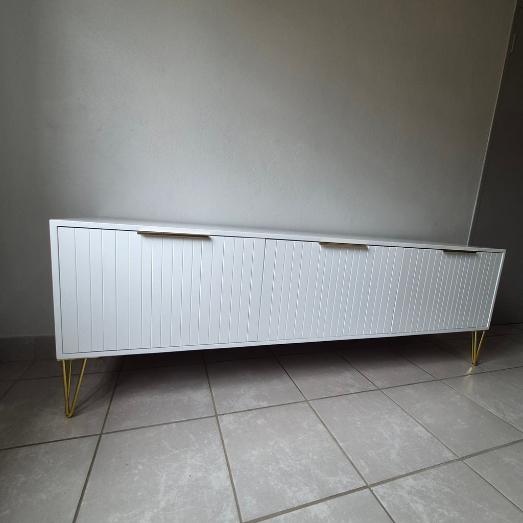 1.8m Tv Stand. Gold Finish