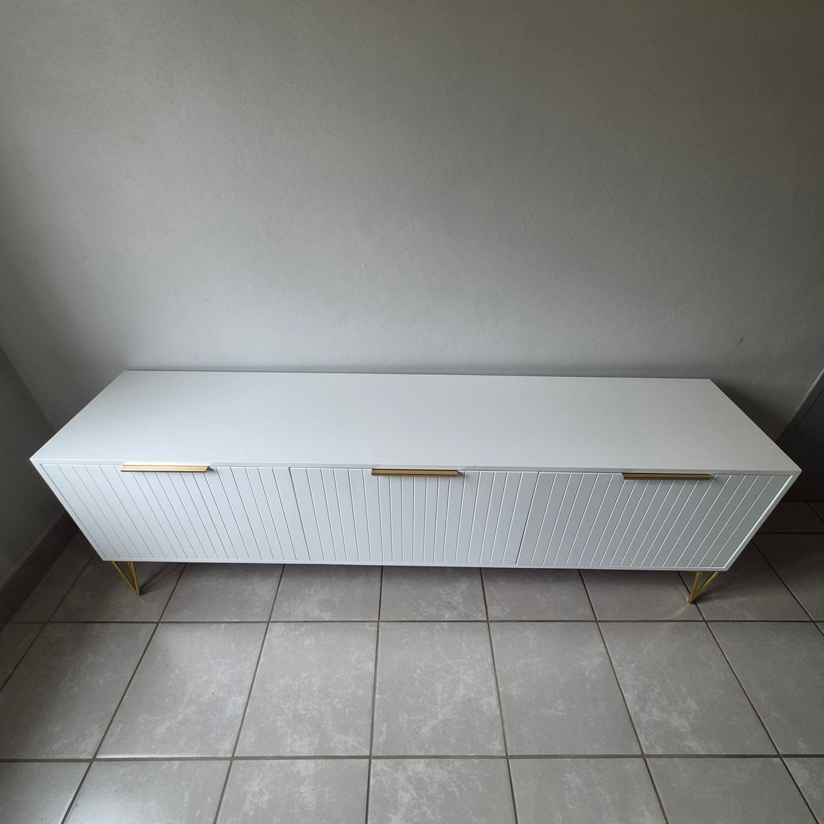 1.8m Tv Stand. Gold Finish