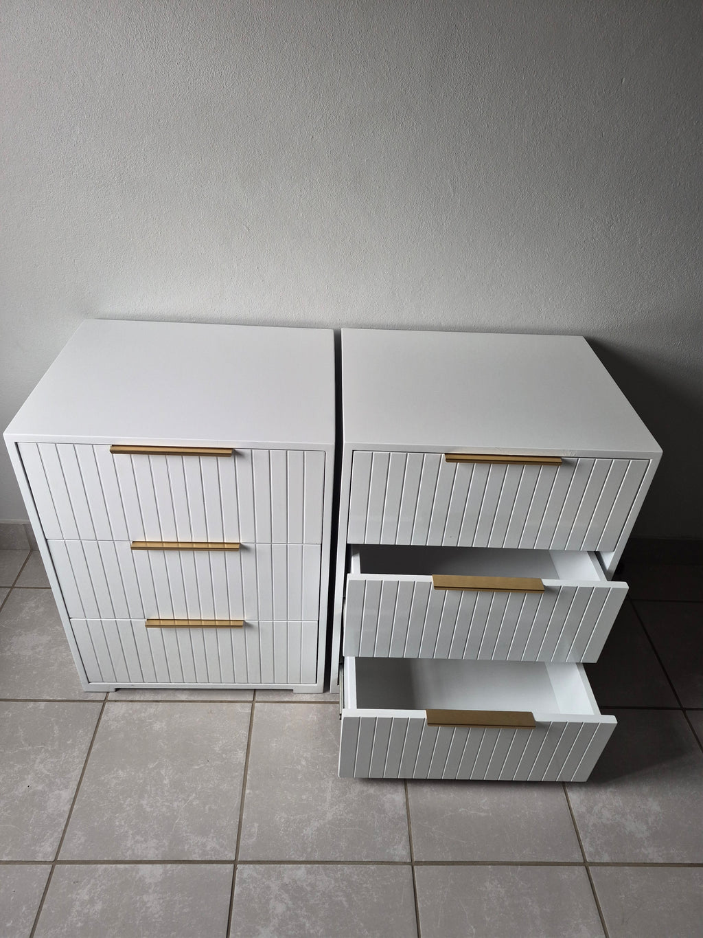Bedside Pedestals. Gold Handles. R3800 for 2