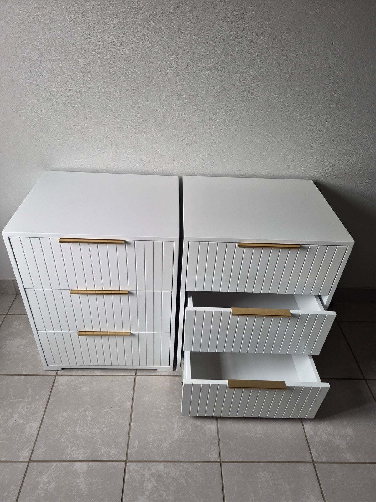 Bedside Pedestals. Gold Handles. R3800 for 2