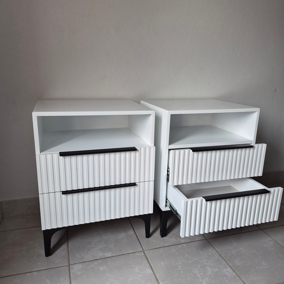 Bedside Pedestals. Black Handles. R3800 for 2
