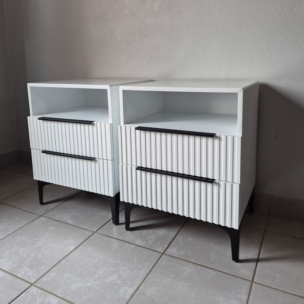 Bedside Pedestals. Black Handles. R3800 for 2