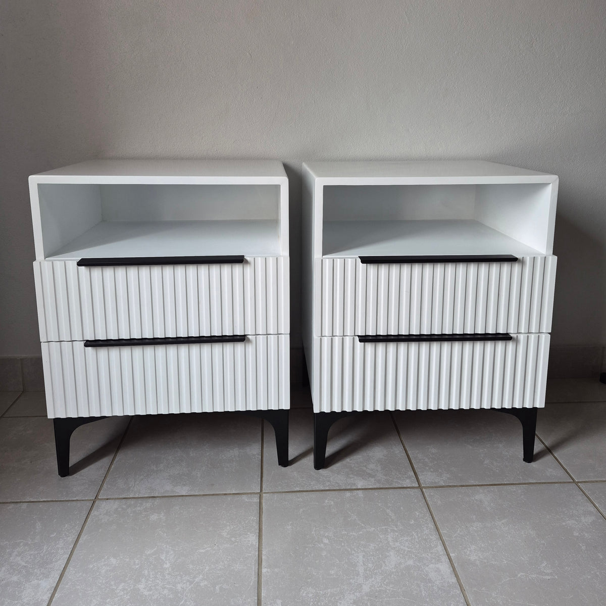 Bedside Pedestals. Black Handles. R3800 for 2