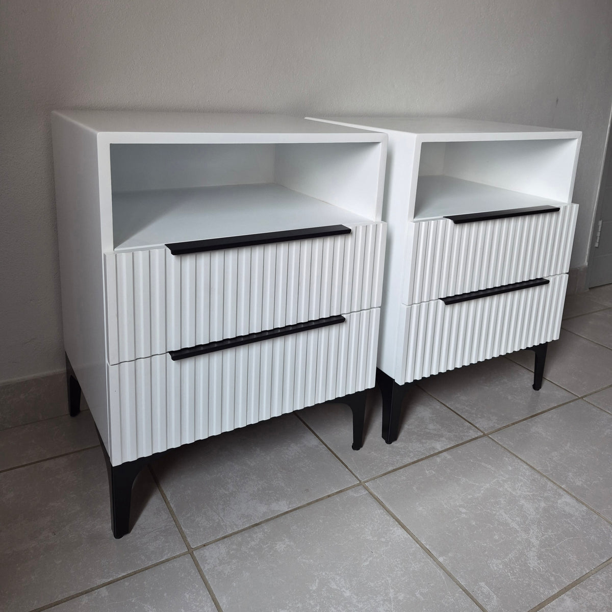 Bedside Pedestals. Black Handles. R3800 for 2