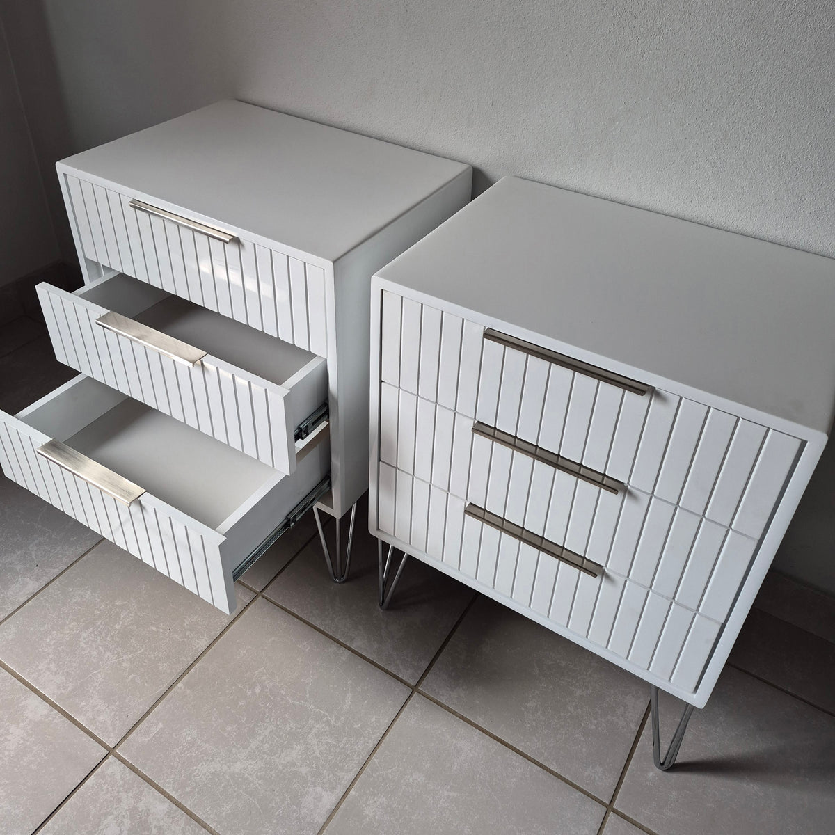 Bedside Pedestals. Silver Handles. R3800 for 2