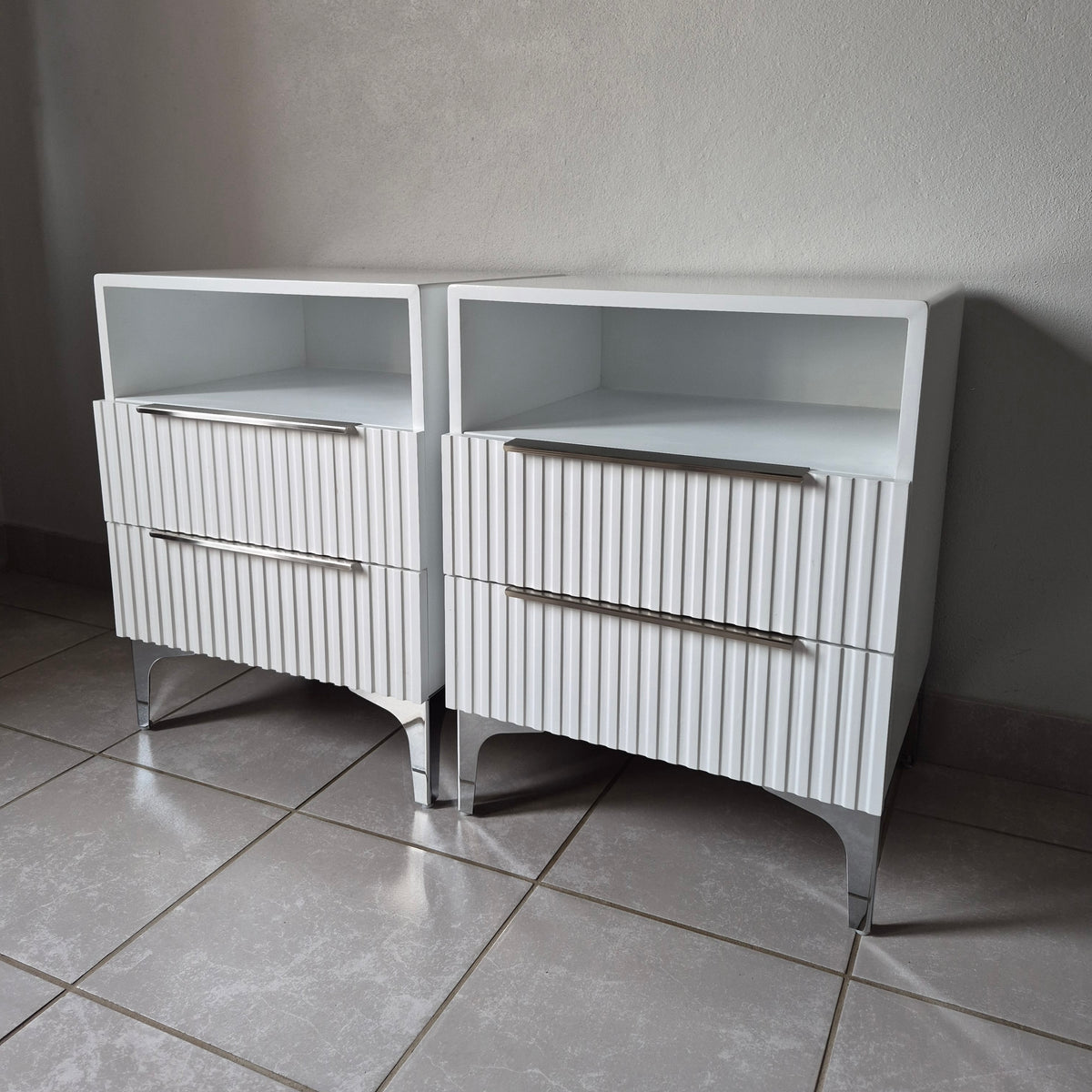 Bedside Pedestals. Silver Handles. R3800 for 2