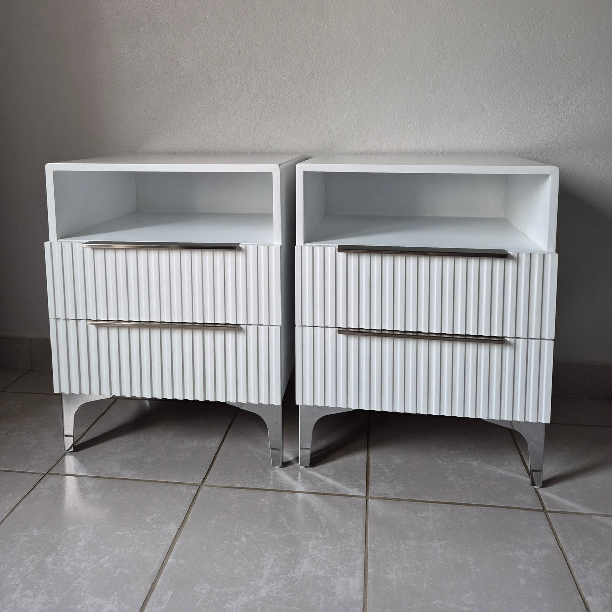 Bedside Pedestals. Silver Handles. R3800 for 2