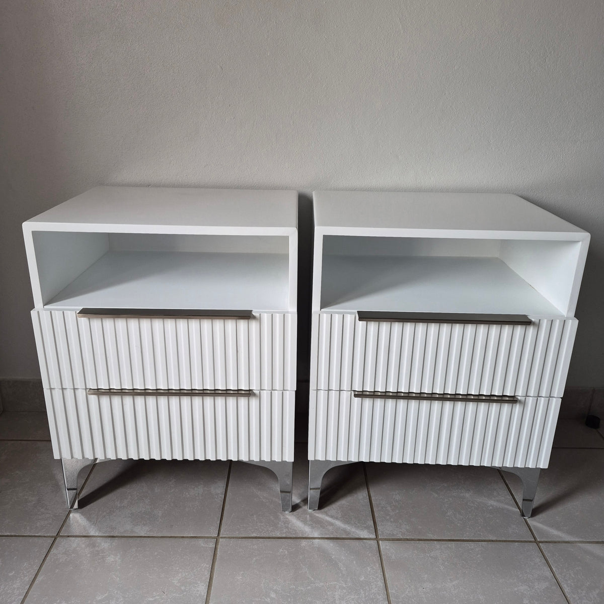 Bedside Pedestals. Silver Handles. R3800 for 2