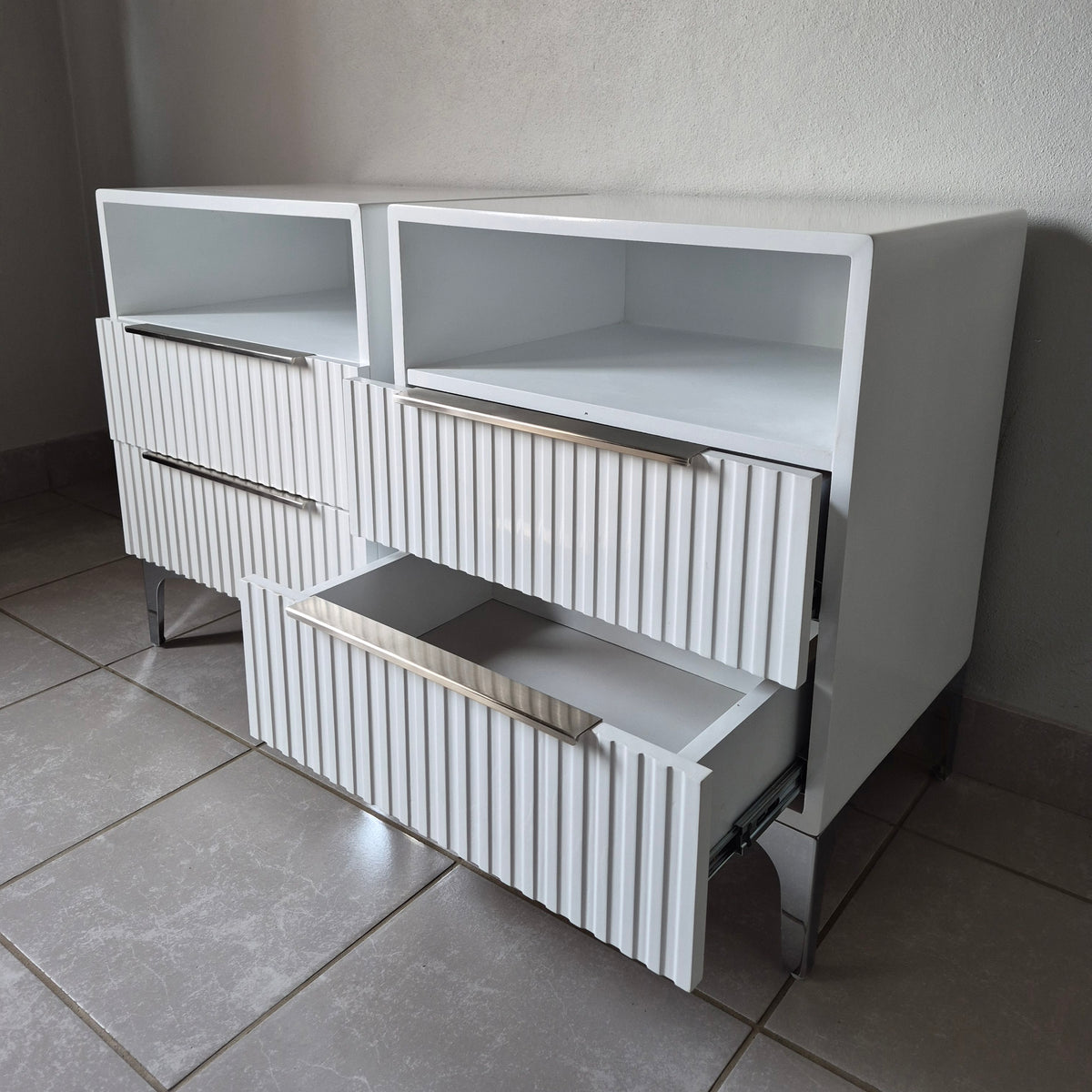 Bedside Pedestals. Silver Handles. R3800 for 2