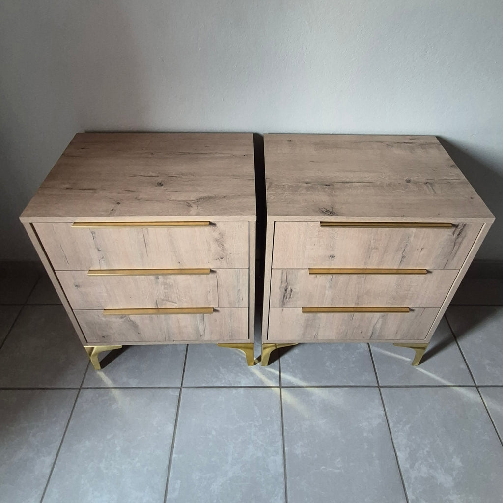 Bedside Pedestals. Gold Handles. R3500 for 2
