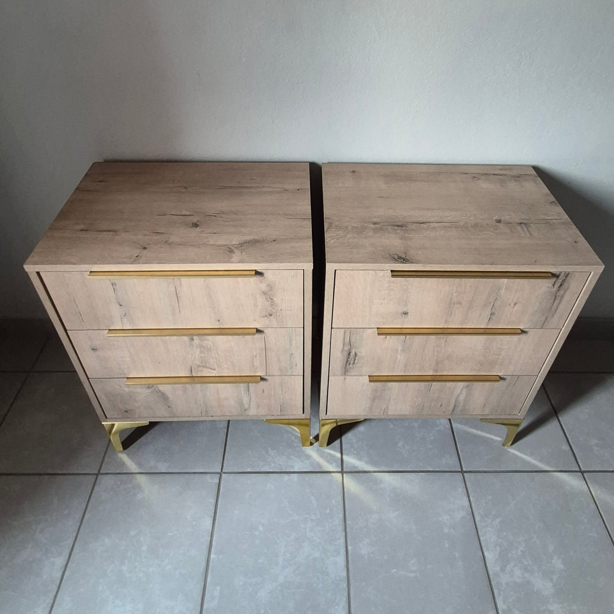 Bedside Pedestals. Gold Handles. R3500 for 2
