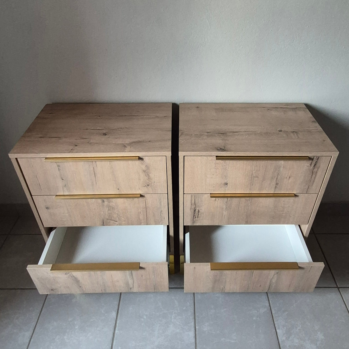Bedside Pedestals. Gold Handles. R3500 for 2