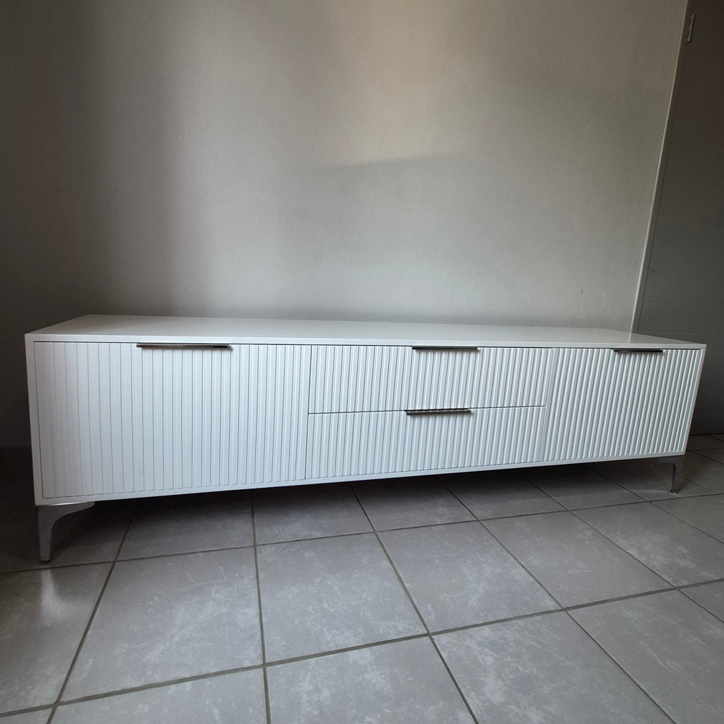 2m Tv Stand. Silver Handles