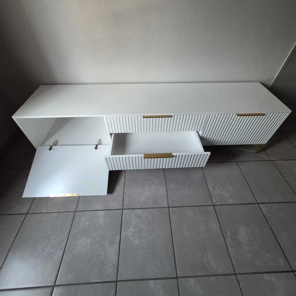 2m Tv Stand. Gold Handles
