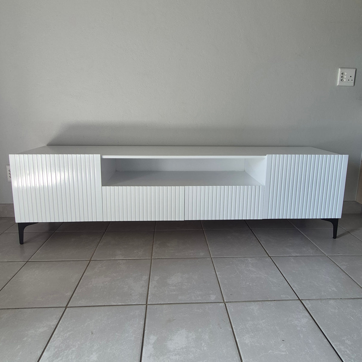 Modern 2m Tv Stand. Black Legs