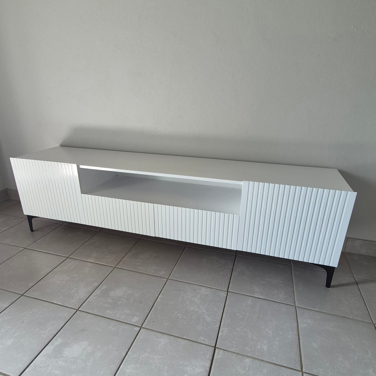 Modern 2m Tv Stand. Black Legs