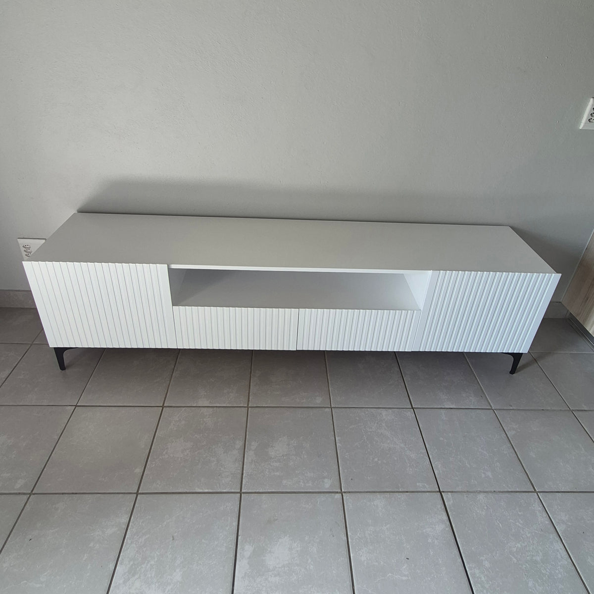 Modern 2m Tv Stand. Black Legs