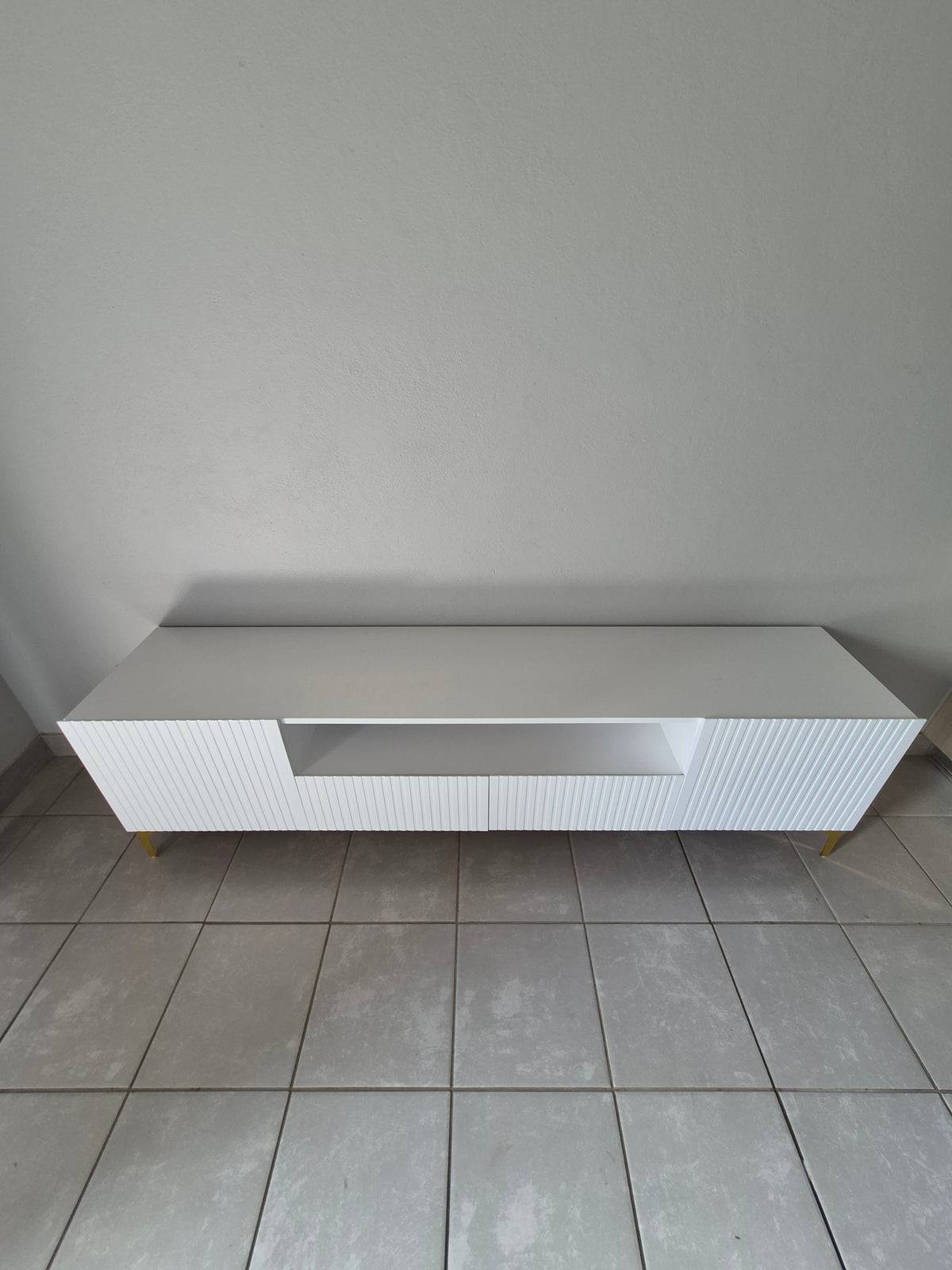 Modern 2m Tv Stand. Gold Legs