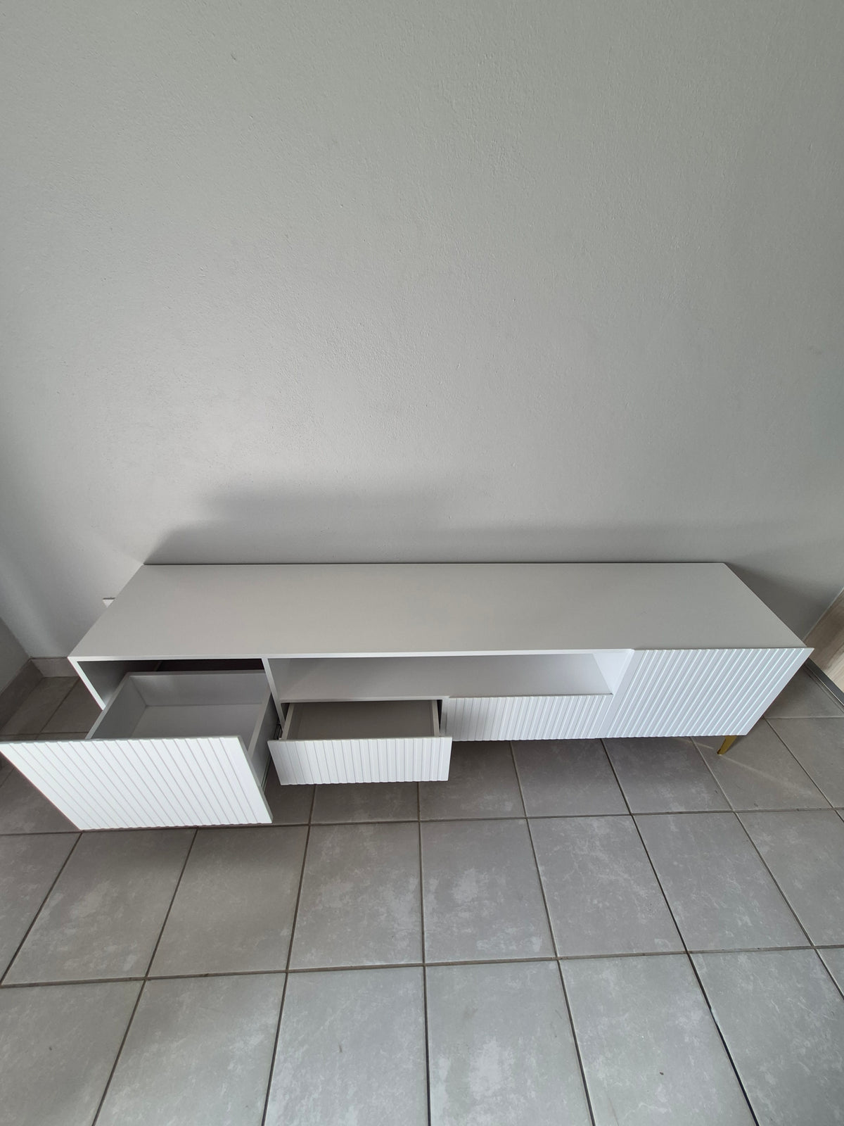 Modern 2m Tv Stand. Gold Legs