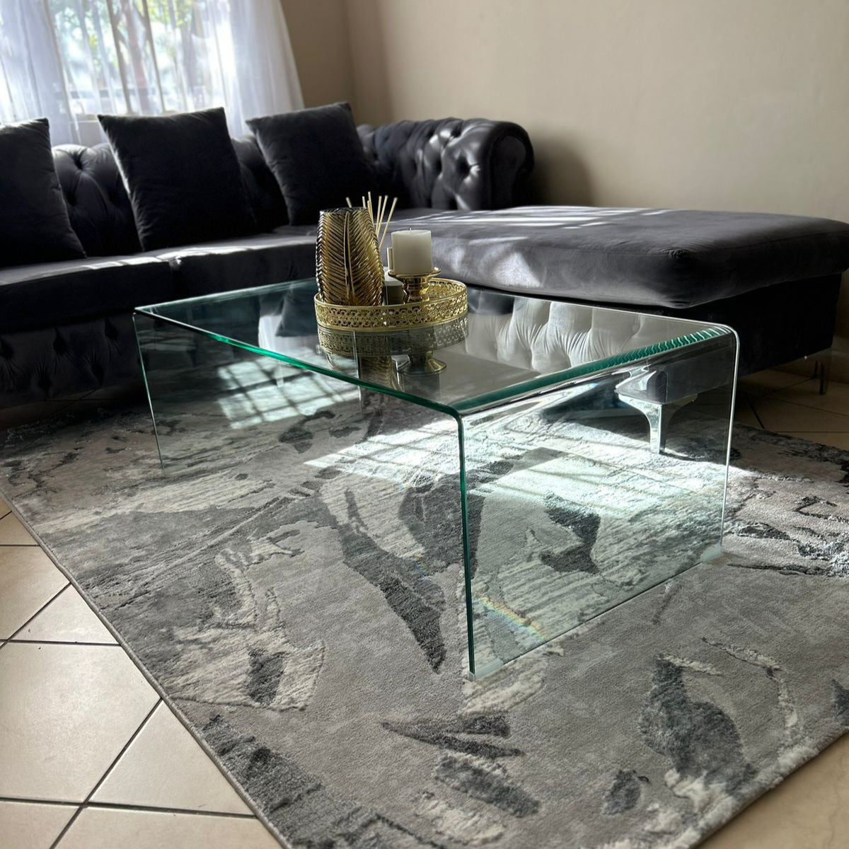 1m Tempered Glass Coffee Table