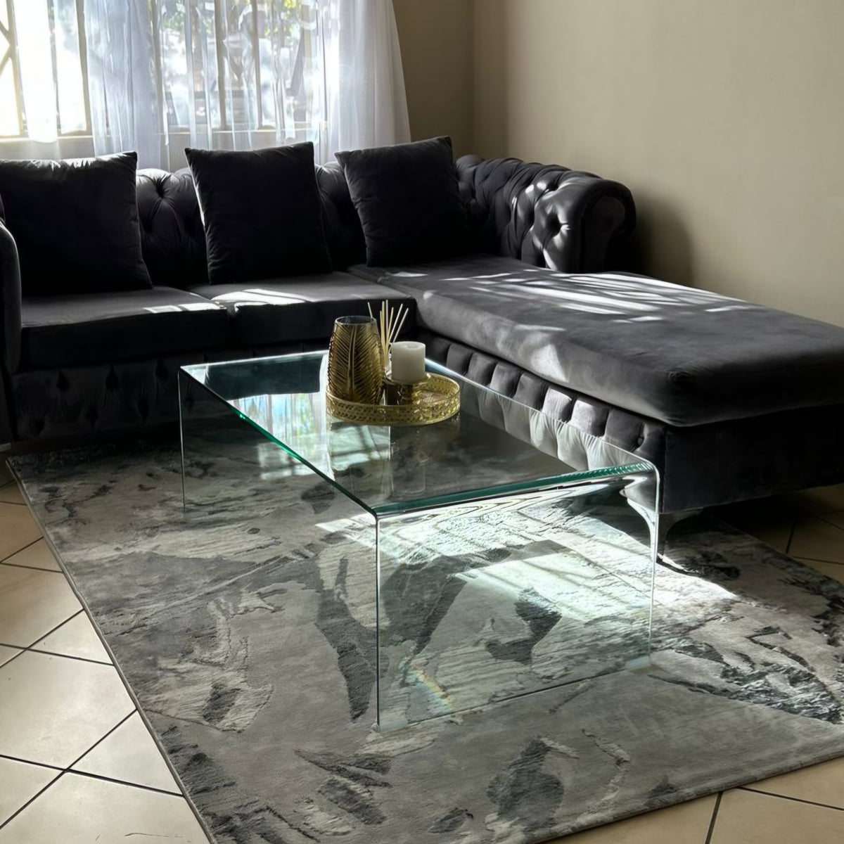 1m Tempered Glass Coffee Table