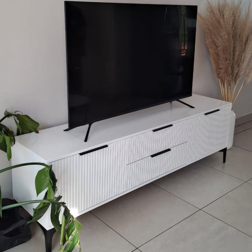 2m Tv Stand. Black Handles