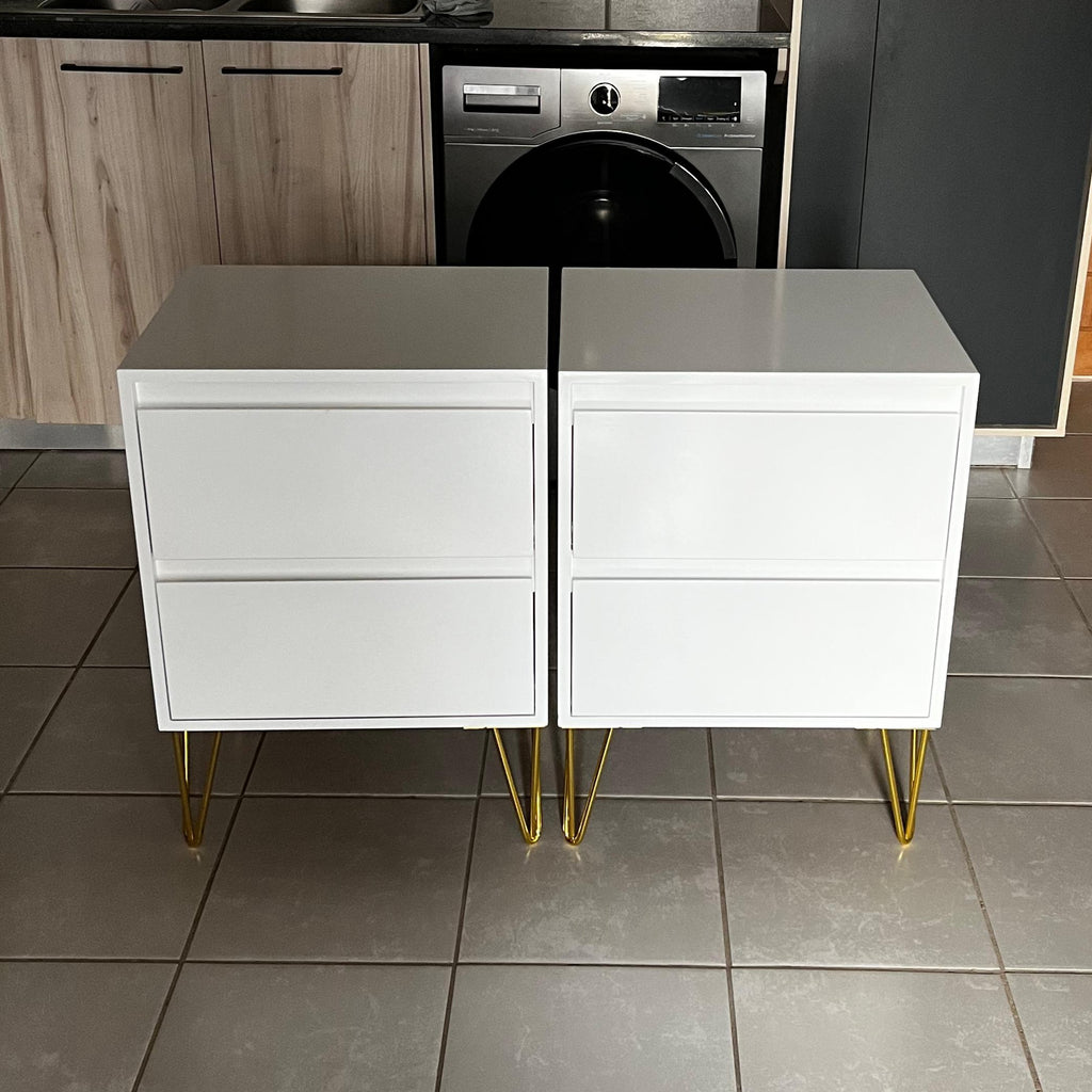 Bedside Pedestals. Gold Legs. R3200 for 2