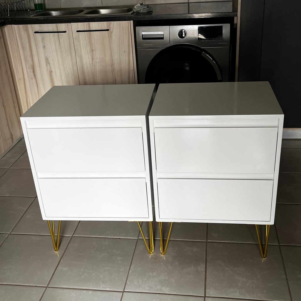 Bedside Pedestals. Gold Legs. R3200 for 2
