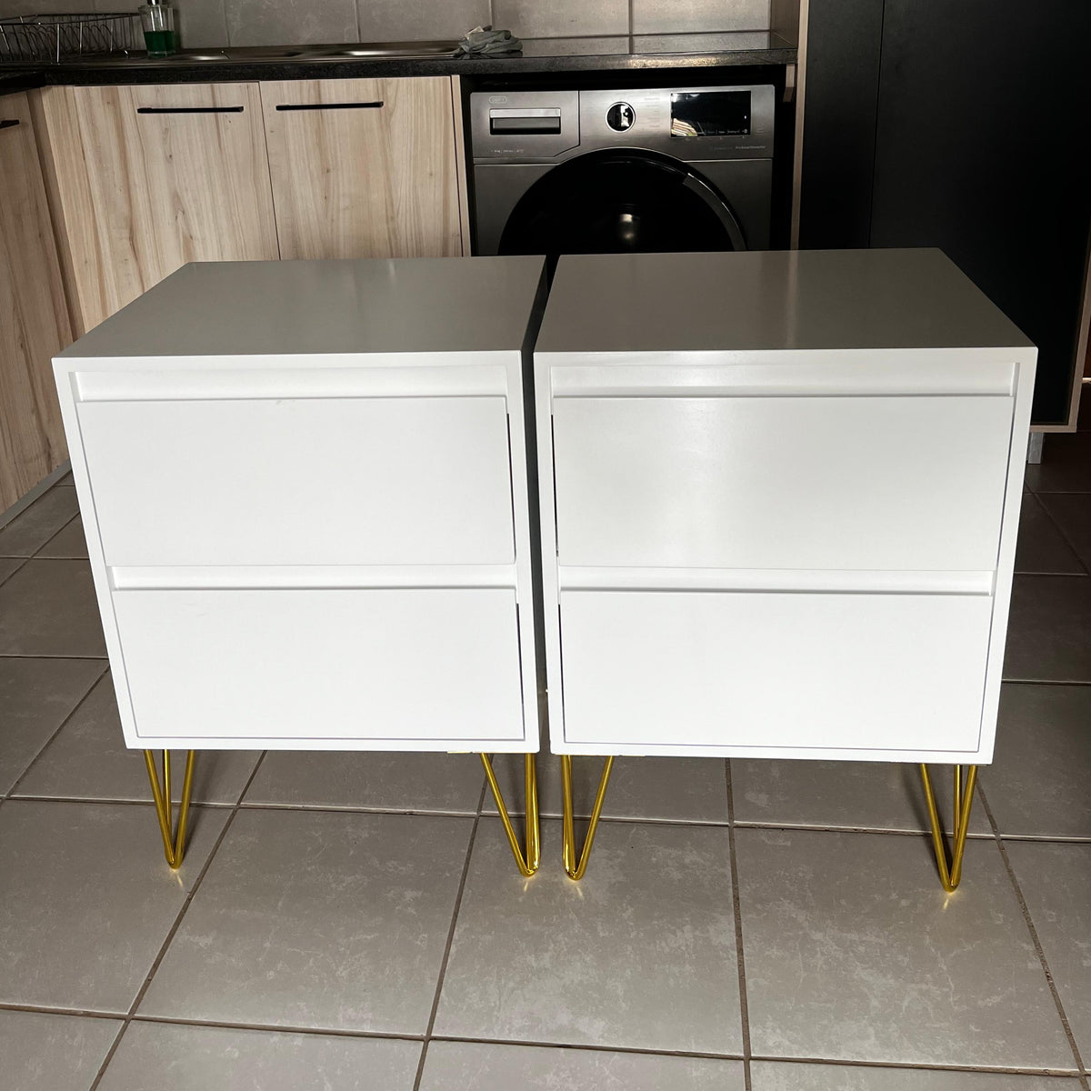 Bedside Pedestals. Gold Legs. R3200 for 2